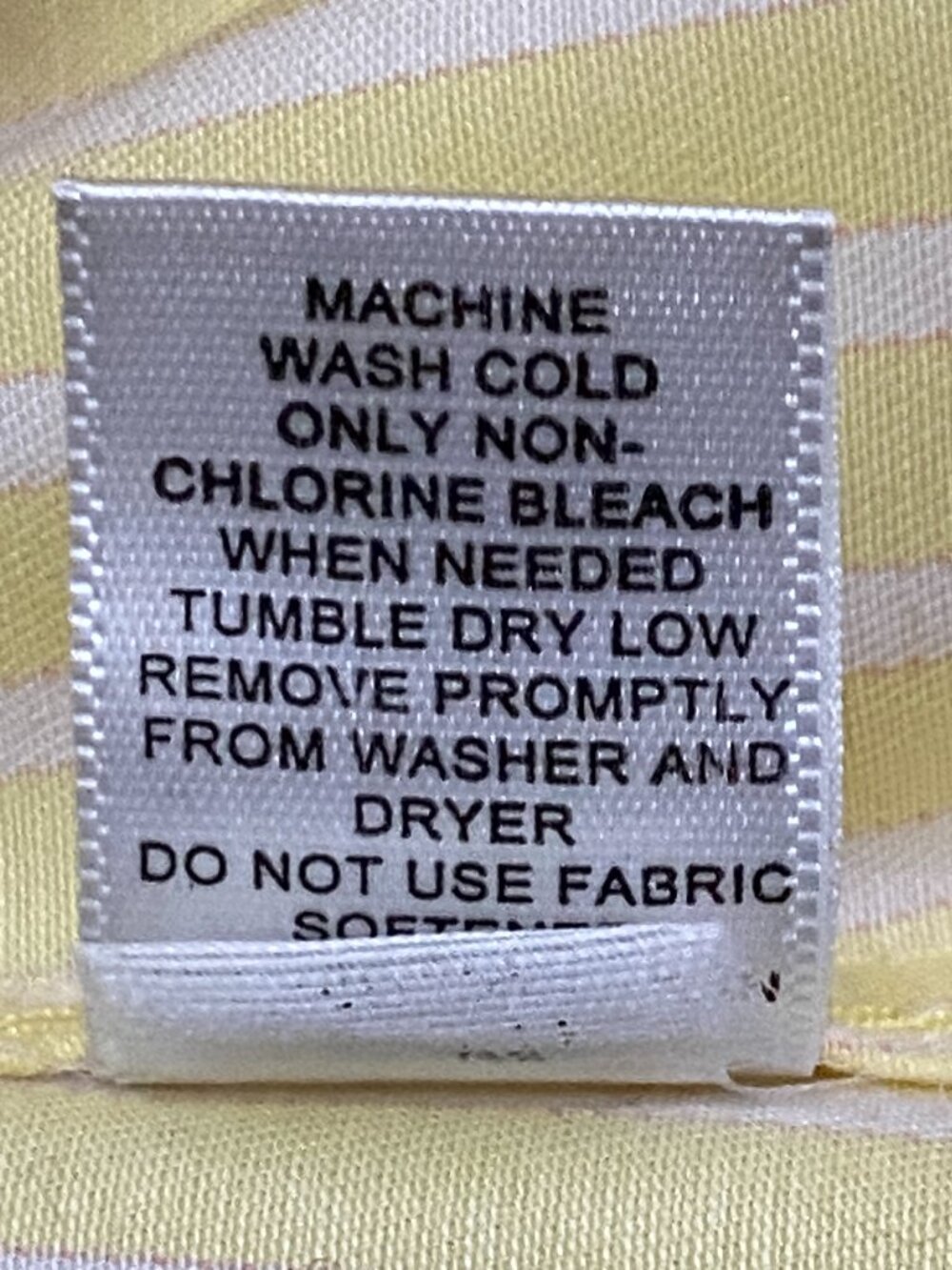 Banana Republic No-Iron Sz 4 Blouse Button Up Sleeveless Yellow/White Striped - Picture 8 of 8